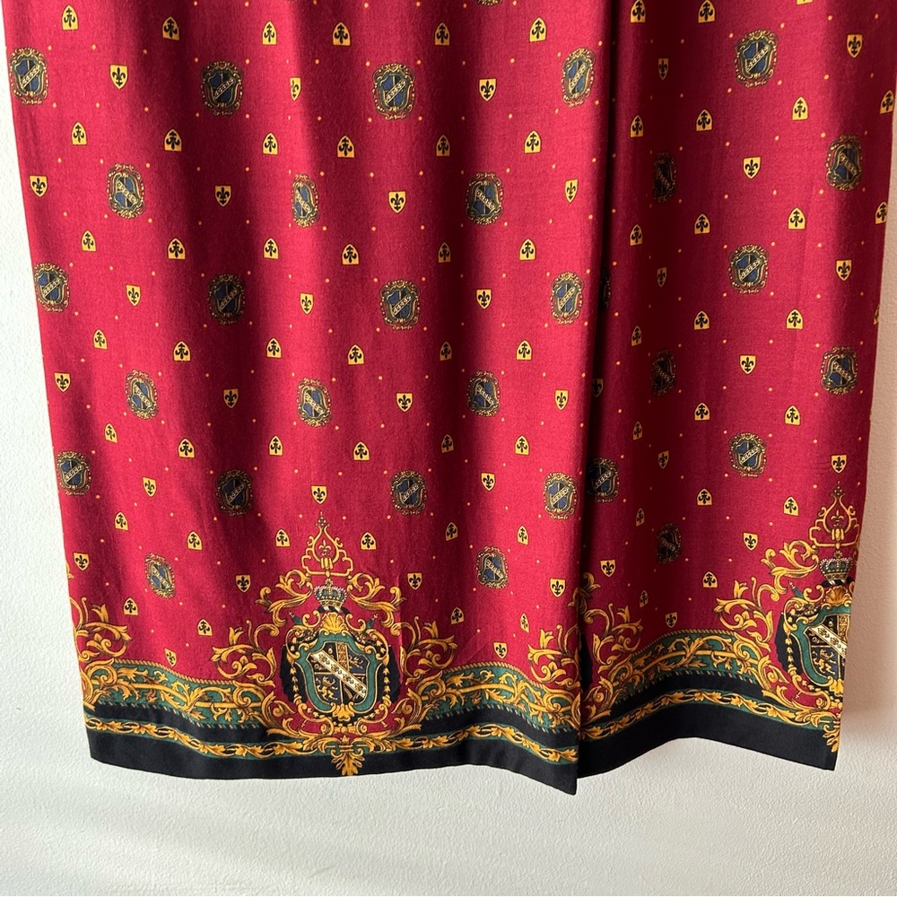 Pendleton Classic Vintage Signature Crest Crown Wrap Maxi Skirt Red Gold 12 - Picture 8 of 14